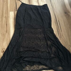 White Birch Black Lace Detail Skirt